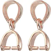 uxcell 2Pcs 925 Sterling Silver Pinch Bail, 11mm Pendant Clasp Pendant Bail Connector Pinch Clip Bail Clasp for Jewelry Making Supplies Bracelet Necklace DIY Craft, Rose Gold