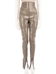 SS23 Khaki Sequinned Skinny Trousers