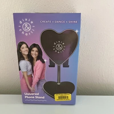 Dixie & Charli Universal Heart Shaped Phone One Stand Holder - Black