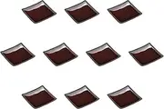 Set of 10, American Glazed Fuchiguro 6.0 Square Plate, 7.0 x 7.0 x 1.0 inches (17.7 x 17.7 x 2.5 cm) | Square Plate (Small) Setomonohonpo