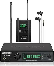 Phenyx Pro UHF Stereo Wireless in Ear Audio Monitor System, Selectable Frequency 500MHz Band, Rack Mountable, 160 ft. Operation, Ideal for Stage, Studio, Exhibit, Lecture, Speech (PTM-10)