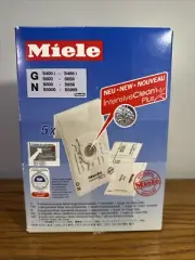 Miele Type FJM AirClean Filter Bags Open Box, 5 Bags Genuine OEM