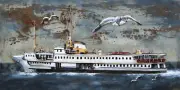 Best gift Titanic Ship Oil painting Art wall Seascape Metal Canvas Home Sale