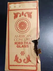 Vintage American Concord Ice Tea Glass 14 Oz New In damaged Box. Green I think