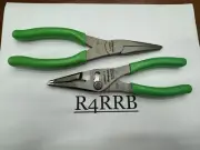 Snap-on Tools NEW 2PC GREEN Soft Grip Long Nose Pliers Lot Set 96ACFG LN46ACFG