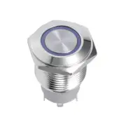 Push Button Switch 1NO Copper Nickel Plated Momentary Button 16mm 3V Silver