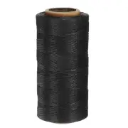 1mm Leather Sewing Waxed Thread, 197 Yards / 180m, Polyester Cord, Black