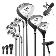 Costway Complete Men Golf Clubs Set Starters Pro w/Stand Bag 10PCS Alloy/Graphite Drive Right Hand Grey