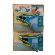 NEW Flip Flop Towel Clips Set Of 2 - Summer Vacation Beach Pool Accessories