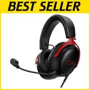 Gaming Headset with Memory Foam & Detachable Mic - Black/Red Cloud III Design