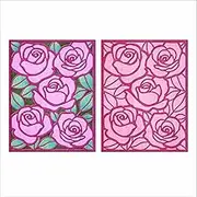 XMZZMX Valentine's Day Rose Backplane Metal Cutting Dies for Card Making, Paper Embossing Die-Cuts Kit Storage Pockets Supplies, Scrapbooking Stencils