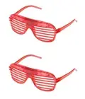 96 Red Flashing LED Shutter Glasses Light Up Slotted Party Glow Shades Rave UK