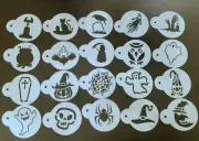 Set of 20 PCS Halloween Coffee Cookie Cake Stencils Reusable