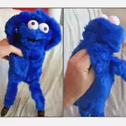 COOKIE MONSTER HAND CRAFTED MUPPET PUPPET TOY SESAME STREET ELMO RENE KERMIT fx