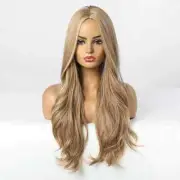 Ash Blonde Dress Up Wigs Heat Resistant Hair Synthetic Long Wavy Halloween Soft