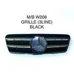 MERCEDES BENZ W208 CLK200 3 LINE 銀色格柵帶LOGO LOCAL KL STOCK汽車配