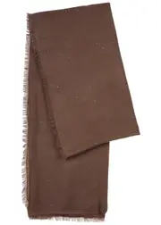 Ama Pure Sequin-embellished Cashmere Scarf - Brown ONE SIZE