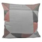 Printed Designer Cushion Cover, Memphis Triangle Pink- 45x45cm -
