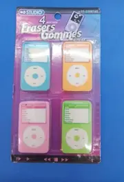 NEW pack of 4 ipod style mp3 music player eraser