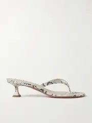 [Amina Muaddi] Amina Muaddi - Juliette Snake-effect Leather Sandals - Snake print - IT39 IT 39 Animal print