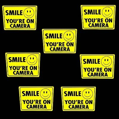 SECURITY WARNING STICKERS DECALS SIGNS SMILE VIDEO SURVEILLANCE IN USE HOME AUTO
