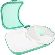 Kids Lunchbox with Small Snack Flip - Snack Container Box Bundle with Hand Strap, 2 in 1 Style Reusable Lunch Container, 5 Small +1 Large Compartment (Green)