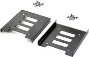 Pasow 2 Pack 2.5" to 3.5" SSD HDD Hard Disk Drive Bays Holder Metal Mounting Bracket Adapter for PC (Bracket)
