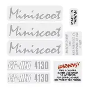 Mongoose - 1987 Miniscoot grey decal set - old school bmx