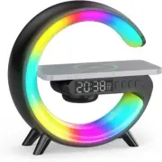 Wake Up/Atmosphere Desk Light, Wireless Charger & Bluetooth Speaker Alarm Clock