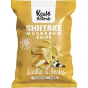 Real Naturals Shiitake Mushroom Chips Garlic & Herbs 12x32g