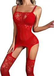 [RUIBAVYA] Women Bodystocking Fishnet Lingerie Body Stockings For Women Sexy Fishnet Bodysuit Full Body Stocking