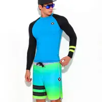 在飛比找蝦皮購物優惠-沙灘褲 男速乾 彈力 運動 潛浮套裝 防曬衣 可下水 沖浪 