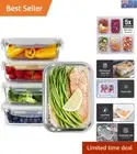 Healthy Meal Prep Made Easy with 5 Borosilicate Glass Containers & Recipe e-Book