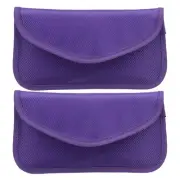 2Pcs Faraday Bags, 6.5" Signal Blocking Pouch Wallet for Car Keys, Purple