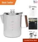 Toxin-Free Stainless Steel Percolator Coffee Maker - Gas/Electric Stovetop