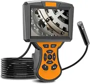 Dual Lens Endoscopy Camera, 1080P HD Endoscopy Inspection Camera with Light, IP67 Waterproof Pipeline Camera with 5" IPS Screen,2m