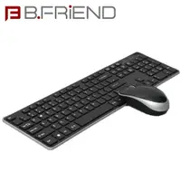 在飛比找樂天市場購物網優惠-B.FRIEND三區塊無線鍵盤滑鼠組 黑色 剪刀腳RF143