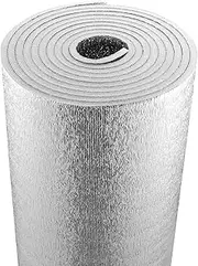 VEVOR Double Reflective Insulation Roll, Foam Core Radiant Barrier, 300 x 48-Inch 19/32" Thick, Double-Sided Aluminum Foil EPE Foam Heat Reflective Shield, Thermal Insulation Roll for Window RV Roof