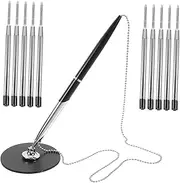 GARIOUANS 1 Set Desktop Signature Pen with Rotating Base Ergonomic Multi Function Writing Accessory for Office Bank and Business Use Includes Ink Refills Random Color