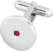 [Select Gifts] Box Set Shirt Black Tie Dress Studs Sterling 925 Solid Silver Round Ruby Cufflinks