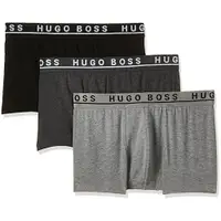 在飛比找Yahoo奇摩購物中心優惠-Hugo Boss 男合身四角內褲3件裝(黑色/灰色)