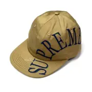 NWT Supreme NY Tan Side Arc Big Logo Embroidered 6 Panel Hat Cap SS18 AUTHENTIC