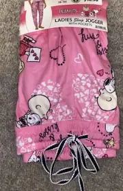 Women’s Briefly Stated Peanuts Valentines Sleep Joggers, XS,S,M,XL,2XL