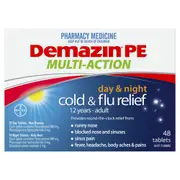 Demazin PE Multi Action Day & Night Cold & Flu 48 Tablets