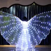Belly Dance Wings Girls LED Butterfly Wings Costume with Telescopic Sticks Glowing Light Up Costume Performance Clothing