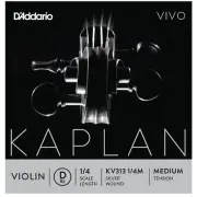 D'Addario Kaplan Vivo Violin D String, 1/4 Scale, Medium Tension