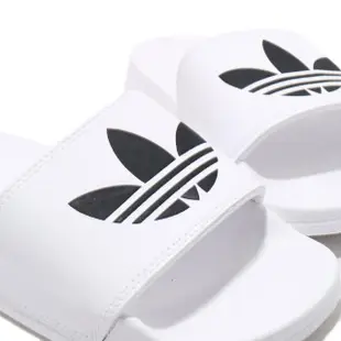 【adidas 愛迪達】涼拖鞋 Adilette Lite 休閒 男女鞋 愛迪達 三葉草 軟底 舒適 夏日 情侶款 白 黑(FU8297)