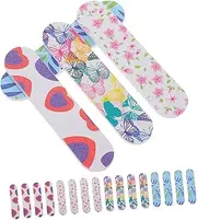 WOONEKY 40pcs Nail Files Buffing Sponges for Nail Art Double Sided Design with Butterfly Tulip Patterns Lightweight and Easy to Use for Manicure