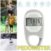 3D Digital Portable Pedometer Walking Running Step Counter With Carabiner Clip