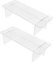 CLISPEED 2PCS Clear Acrylic Display Risers Sturdy Showcase Stand for Figures Perfume and Cupcakes Organizer for Collectibles with Enhanced Visibility and Reliable Stability